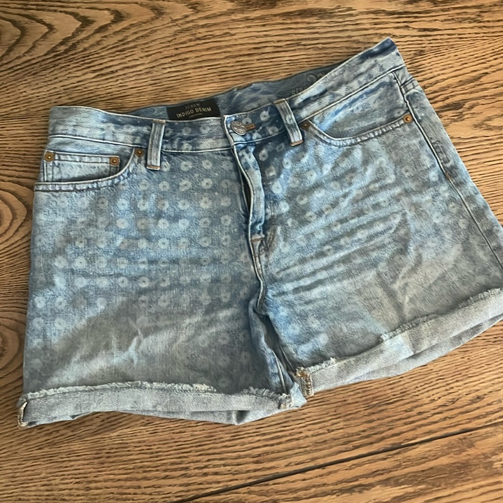 J. Crew Indigo Laser Dot Denim Cutoff Shorts